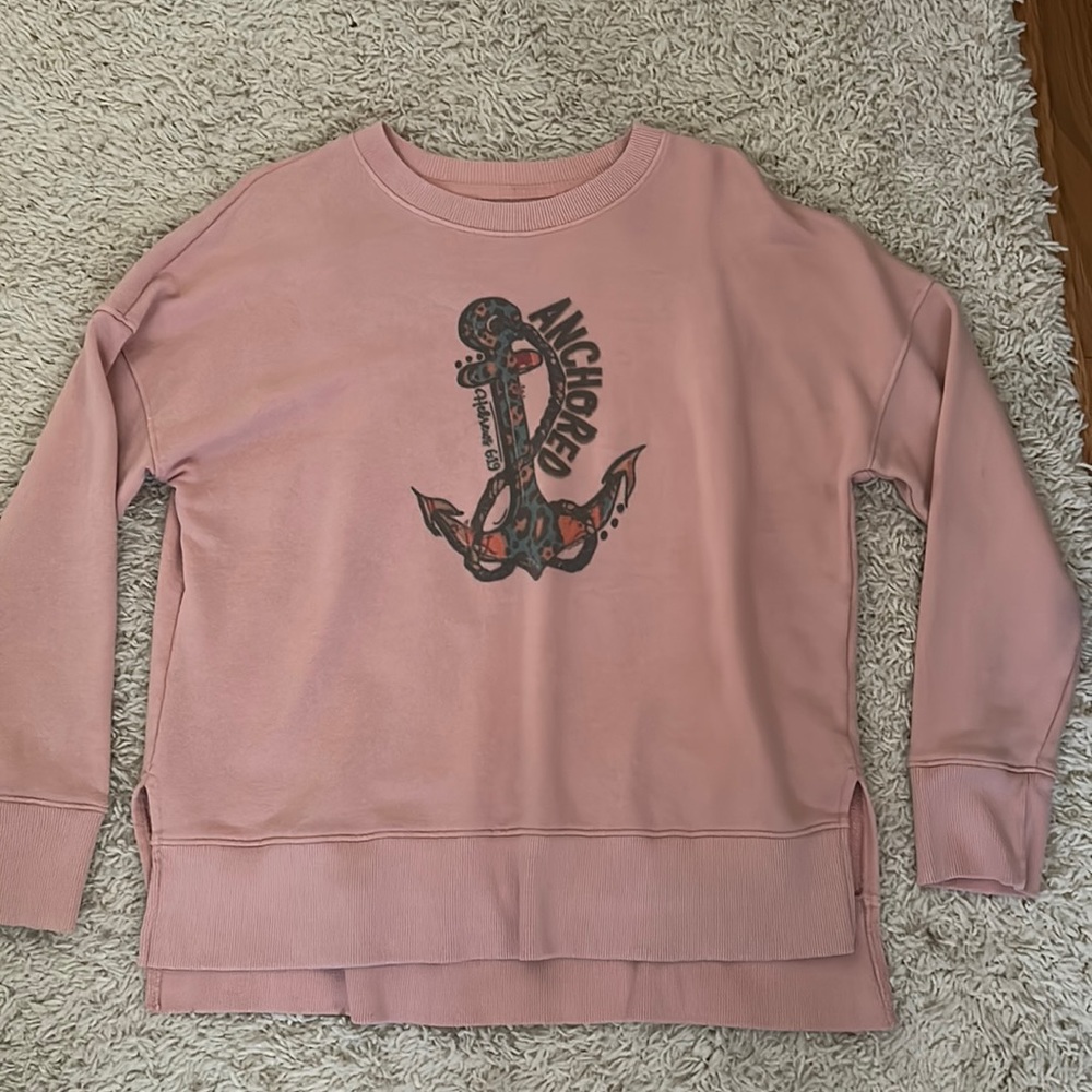 light pink graphic sweatshirt